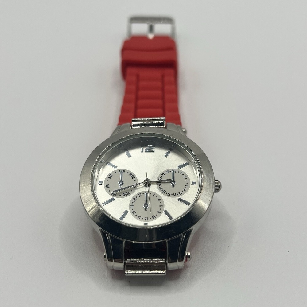 Woman's LBVYR Watch with Red Jelly‎ Band with stainless steel case gift *NEW*